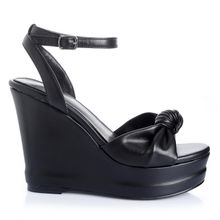 Sandalia Mujer Cassia Negro Taco Alto Via Uno