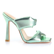 Sandalia Mujer SkyBlue Verde Taco Alto Via Uno