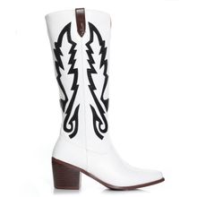 Bota Mujer Antique Blanco/Negro Taco Mediano Via Un