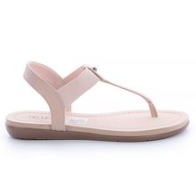 Sandalia Mujer Tulipan Beige Taco Plano Via Uno