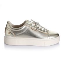 Zapatilla Mujer Orquidea Dorado Taco Bajo Via Uno