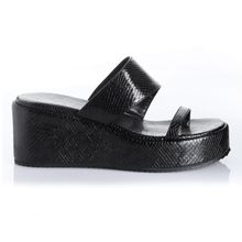 Sandalia Mujer Margueritte Negro Taco Mediano Via Uno