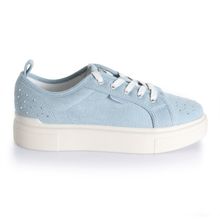 Zapatilla Mujer Narciso Azul Taco Bajo Via Uno