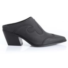 Zapato Mujer Amarilis Negro Taco Mediano Via Uno