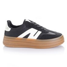 Zapatilla Mujer Mountain View Negro/Blanco Taco Bajo Via Uno