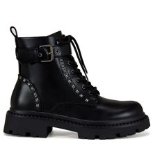 Botin Mujer San Bernardino Negro Taco Bajo Via Uno