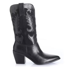 Bota Mujer San Francisco Negro Taco Mediano Via Uno