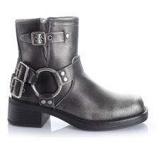 Botin Mujer Orange Gris Taco Bajo Via Uno