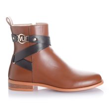 Botin Mujer Sacramento Camel Taco Bajo Via Uno