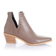 Botin Mujer Ontario Beige Taco Mediano Via Uno