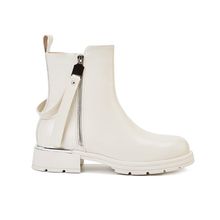Botin Mujer Salinas Blanco Taco Bajo Via Uno