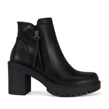 Botin Mujer Carlsbad Negro Taco Alto Via Uno