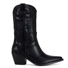 Bota Mujer Riverside Negro Taco Mediano Via Uno