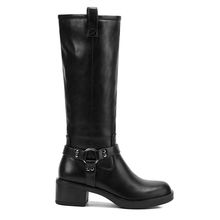 Bota Mujer Downey Negro Taco Mediano Via Uno
