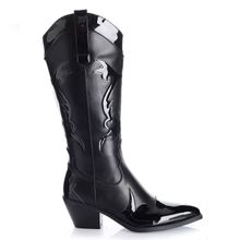Bota Mujer Long Beach Negro Taco Mediano Via Uno