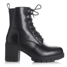 Botin Mujer Compton Negro Taco Mediano Via Uno