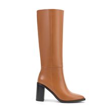 Bota Mujer Antioch Camel Taco Alto Via Uno