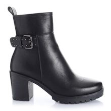 Botin Mujer Buena Park Negro Taco Alto Via Uno