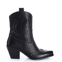 Botin Mujer Moreno Valley Negro Taco Mediano Via Uno