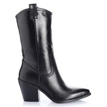 Bota Mujer Fremont Negro Taco Mediano Via Uno