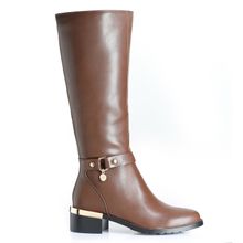 Bota Mujer Newport Beach Marron Taco Bajo Via Uno