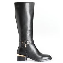 Bota Mujer Newport Beach Negro Taco Bajo Via Uno