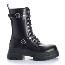 Botin Mujer Hayward Negro Taco Bajo Via Uno