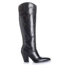 Bota Mujer Burbank Negro Taco Alto Via Uno