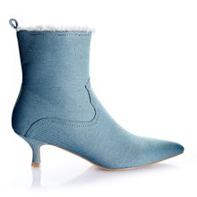 Botin Mujer Roseville Azul Taco Mediano Via Uno
