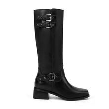 Bota Mujer West Covina Negro Taco Mediano Via Uno