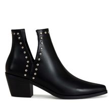 Botin Mujer Ontario Negro Taco Mediano Via Uno